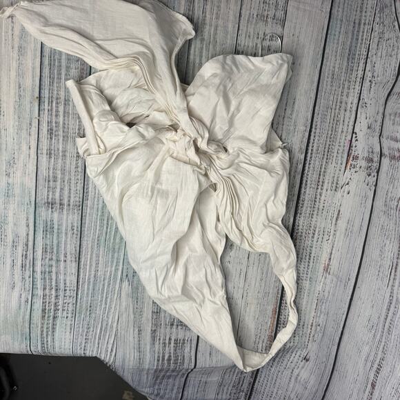 Zara White Wrap Halter Top Backless Lg - Picture 2 of 3